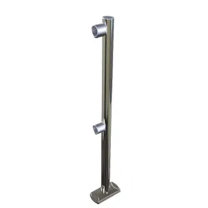 Stalp metalic cromat pentru sistem de ghidare cu 2 conectori, H 107 cm