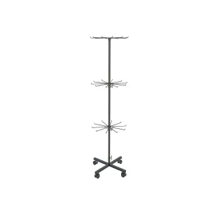 Stand accesorii metalic negru, 3 nivele de expunere