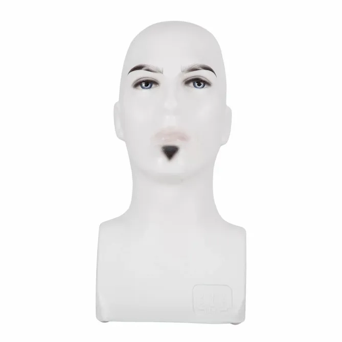 Cap machiat manechin barbat cu bust din plastic alb picture - 2