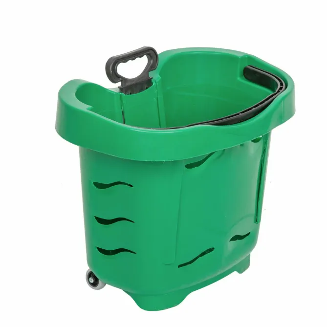 Cos de cumparaturi cu roti si maner 40 litri, Verde picture - 4