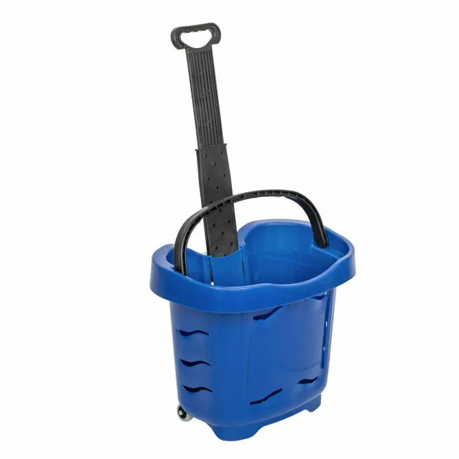 Cos de cumparaturi cu roti si maner 40 litri, Albastru picture - 2