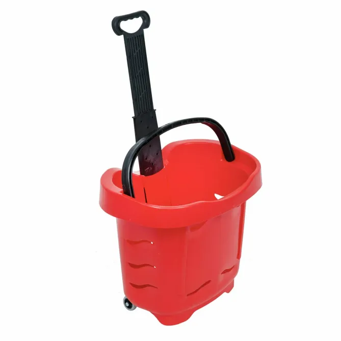 Cos de cumparaturi cu roti si maner 40 litri, Rosu picture - 2