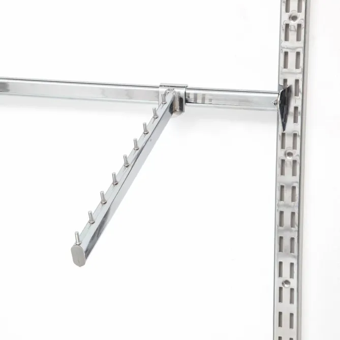 Expozitor inclinat cu 9 pini pentru bara ovala 15×30 mm – 40 cm, cromat picture - 2