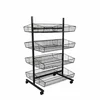 Raft market negru cu 8 cosuri – Stand de prezentare pe roti, 70 cm picture - 1