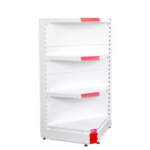 Raft metalic de colt interior Alb 135 cm