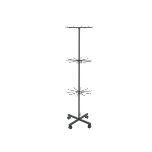 Stand accesorii metalic negru, 3 nivele de expunere