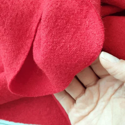 Boiled Wool Viscose Fabric - Red