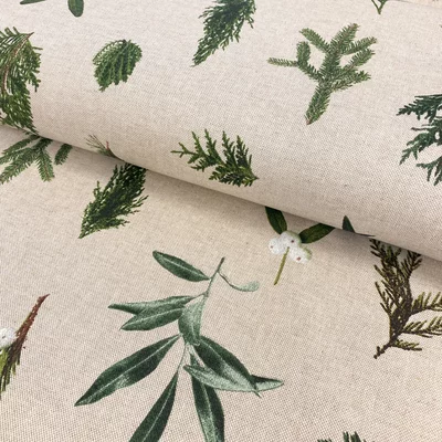 Canvas Linen Look Fabric - Under the Mistletoe