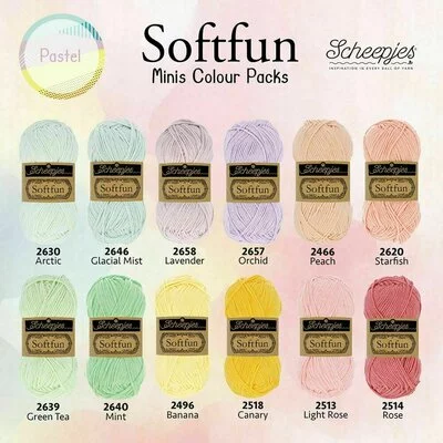 Color pack Scheepjes Softfun Rich 12 X 20g - Pastel