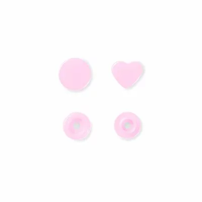 Color Snaps - Heart - pale pink - 30 pcs