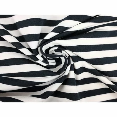 Cotton Jersey -Stripes Black 1cm