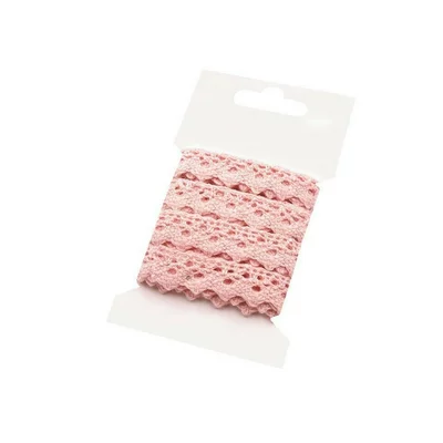 Cotton lace 15mm - 3m card Powder Rose