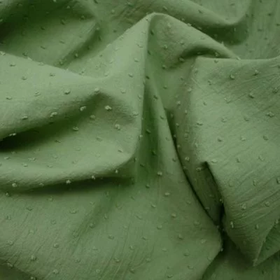 Cotton voile fabric - Plumetis Khaki