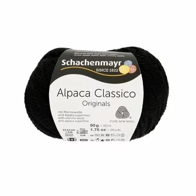 Knitting Yarn - Alpaca Classico - Black 00099