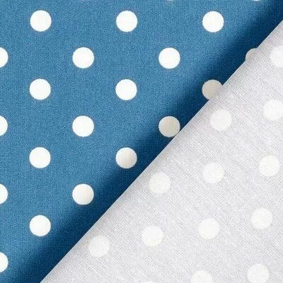 Printed Cotton - Dots Denim Blue