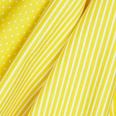 Printed Cotton poplin - Petit Stripe Yellow