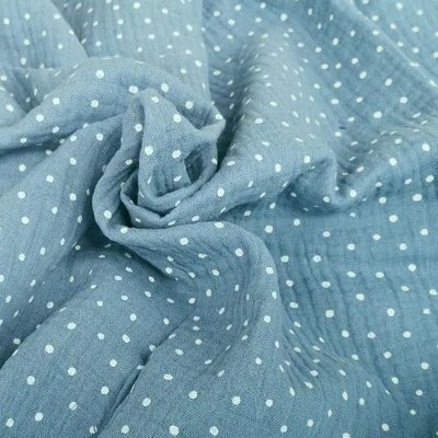 Printed Musselin - Little Dots Light Blue