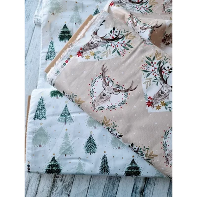 Bumbac designer print - Forest Stag