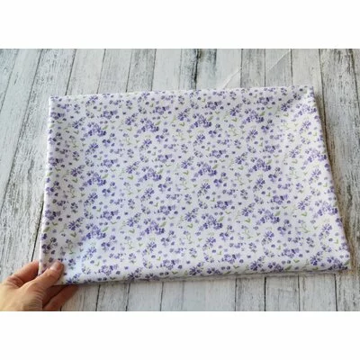 Bumbac imprimat digital - Lilac Blooms White