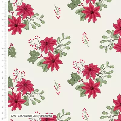 Bumbac Imprimat - Poinsettia Berries Floral 2796-03