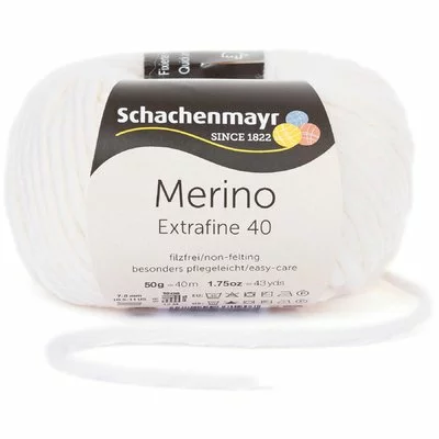 Fir lana - Merino Extrafine 40 White 00301