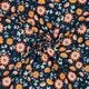 Jerse Bumbac organic - Glitter Flowers Navy