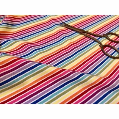 Jerse de bumbac - Multicolor Stripes - cupon 70cm