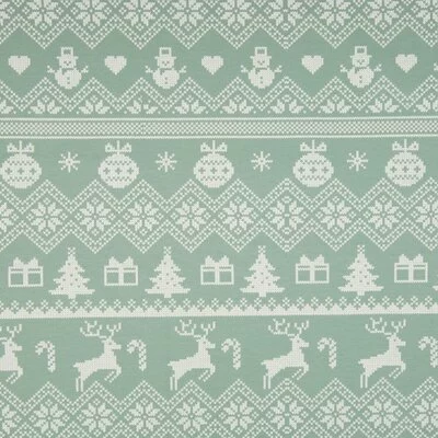 Jerse french terry brushed - Xmas Knit Mint