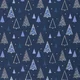 Material bumbac - Christmas Trees Navy