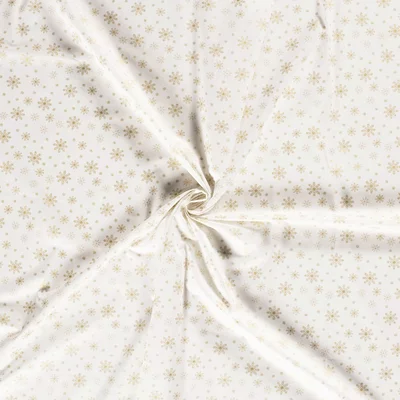 Material bumbac Craciun - Christmas Snowflakes Ivory