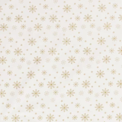 Material bumbac Craciun - Christmas Snowflakes Ivory - cupon 60 cm