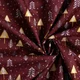 Material bumbac Craciun - Christmas Trees Bordeaux - cupon 80cm