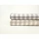 Material din amestec de in si bumbac - Linen Check Ivory-Grey