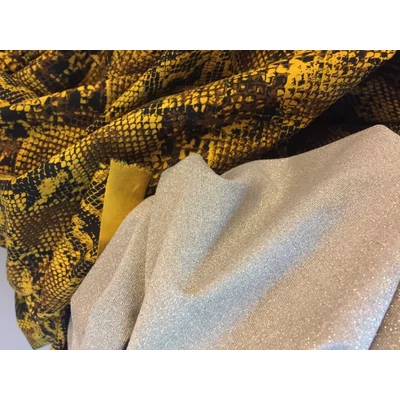 Material tricot Ponte - Golden Snakeskin - cupon 1 m