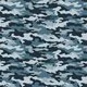 Poplin imprimat - Army Camouflage Light blue