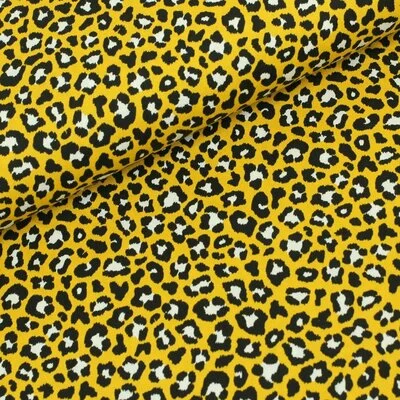 Poplin imprimat - Leopard Yellow