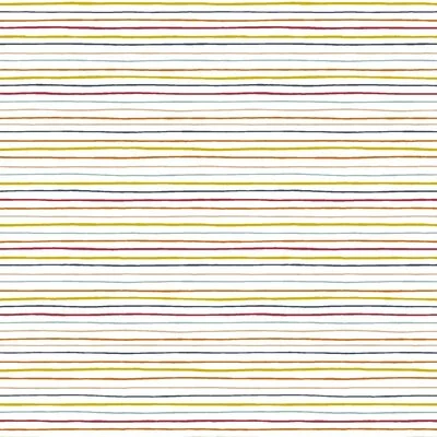 Poplin imprimat - Space Stripes White