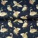 Poplin Imprimat - Swans Navy