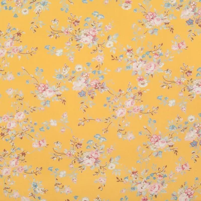Poplin - Vintage Flowers Lemon