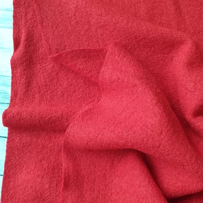 Tesatura din lana fiarta si vascoza - Red - cupon 90 cm