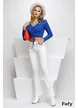 Blugi dama albi premium evazati elastici cu efect push-up