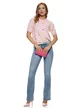 Blugi dama evazati premium albastru deschis talie medie curea inclusa