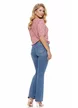 Blugi dama premium evazati albastru deschis elastic talie medie