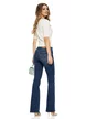 Blugi dama premium evazati elastici albastru usor patinat si efect push-up
