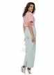 Blugi dama premium water blue fashion trend 2026 cu strasuri si inchidere asimetrica