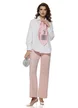 Blugi dama premium water pink fashion trend 2026 cu strasuri si inchidere asimetrica