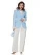 Blugi dama wide premium cloud dancer 2026 elastic cu buzunre baby blue cu strassuri