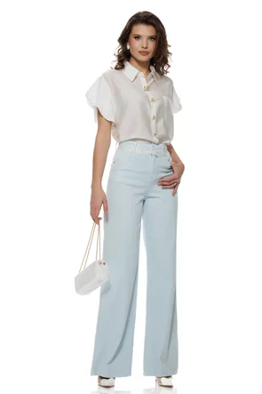 Blugi dama wide premium water blue fashion trend 2026 supersoft