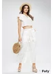 Bluza dama alba de vara premium din bumbac brodat cu elastic in talie si ciucuri cu scoici naturale