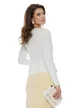 Bluza dama alba din vascoza premium cu peplum si accesorii aurii